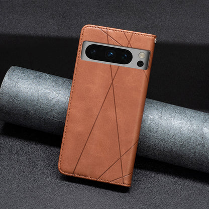 For Google Pixel 8 Pro Imprinted Line Phone Case Stand Leather Card Holder Phone Cover