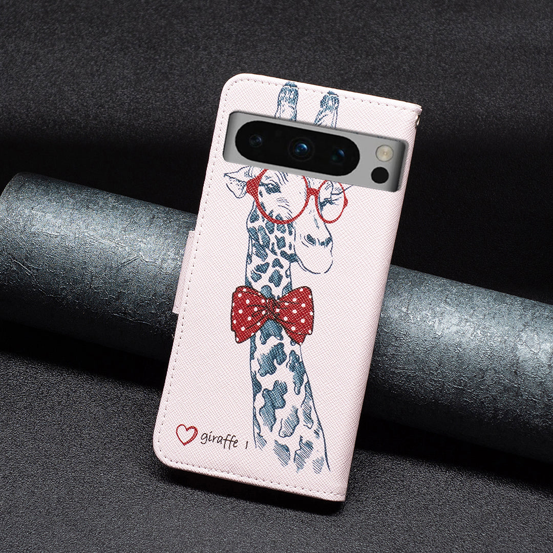 For Google Pixel 8 Pro Flip Stand Phone Case Pattern Printing PU Leather Wallet Cover