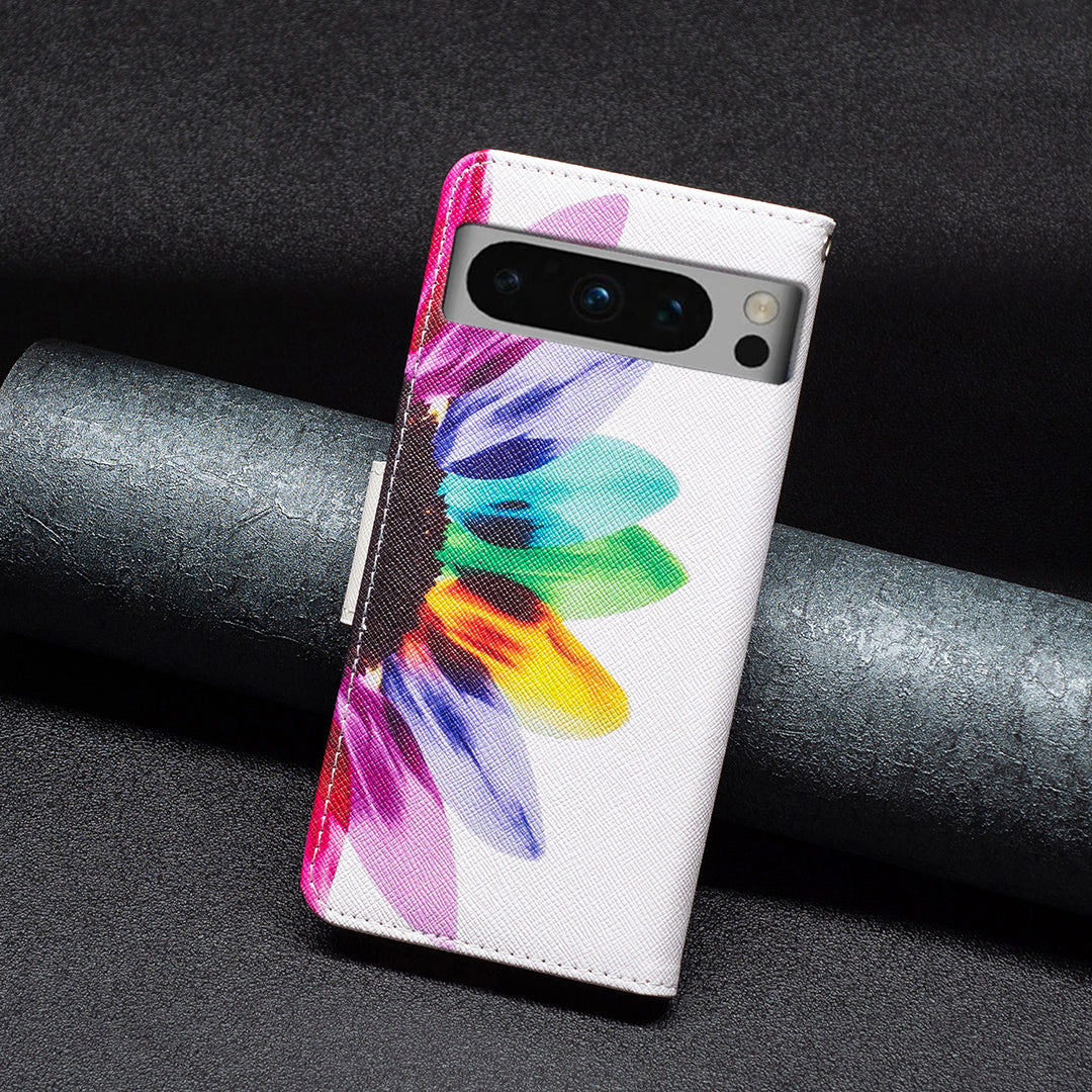 For Google Pixel 8 Pro Flip Stand Phone Case Pattern Printing PU Leather Wallet Cover