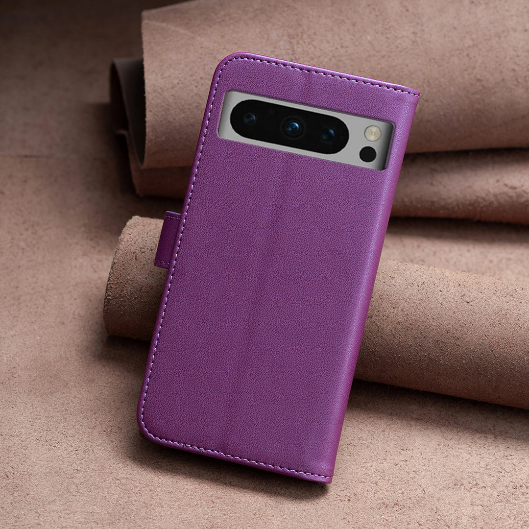 BINFEN COLOR BF17 For Google Pixel 8 Pro TPU+PU Leather Cover Wallet Magnetic Cell Phone Stand Case