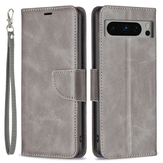PU Leather Phone Cover For Google Pixel 8 Pro , Stand Phone Case Solid Color Wallet Textured Drop-proof Shell
