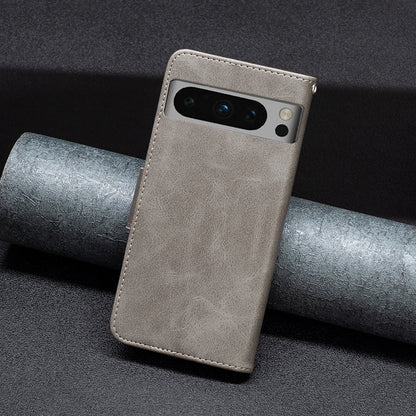 PU Leather Phone Cover For Google Pixel 8 Pro , Stand Phone Case Solid Color Wallet Textured Drop-proof Shell