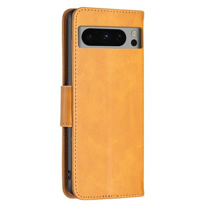 PU Leather Phone Cover For Google Pixel 8 Pro , Stand Phone Case Solid Color Wallet Textured Drop-proof Shell