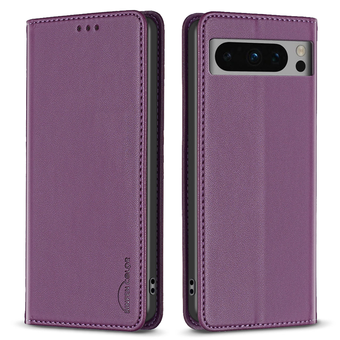 BINFEN COLOR BF18 Protective Case for Google Pixel 8 Pro Phone Case Leather Flip Cover with Card Holder
