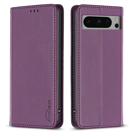 BINFEN COLOR BF18 Protective Case for Google Pixel 8 Pro Phone Case Leather Flip Cover with Card Holder