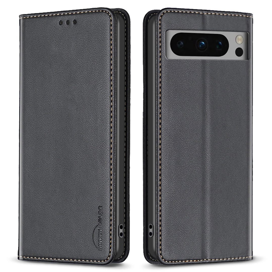 BINFEN COLOR BF18 Protective Case for Google Pixel 8 Pro Phone Case Leather Flip Cover with Card Holder