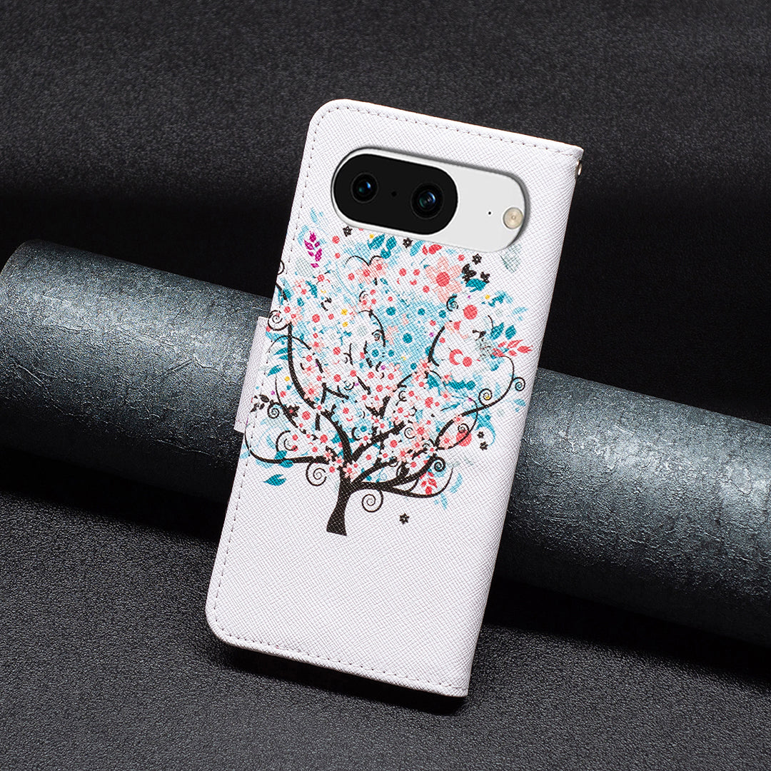 For Google Pixel 8 Pattern Printing Leather Wallet Phone Cover Flip Stand Protective Case