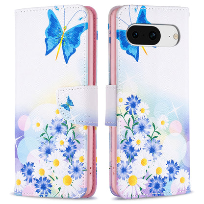 For Google Pixel 8 Pattern Printing Leather Wallet Phone Cover Flip Stand Protective Case