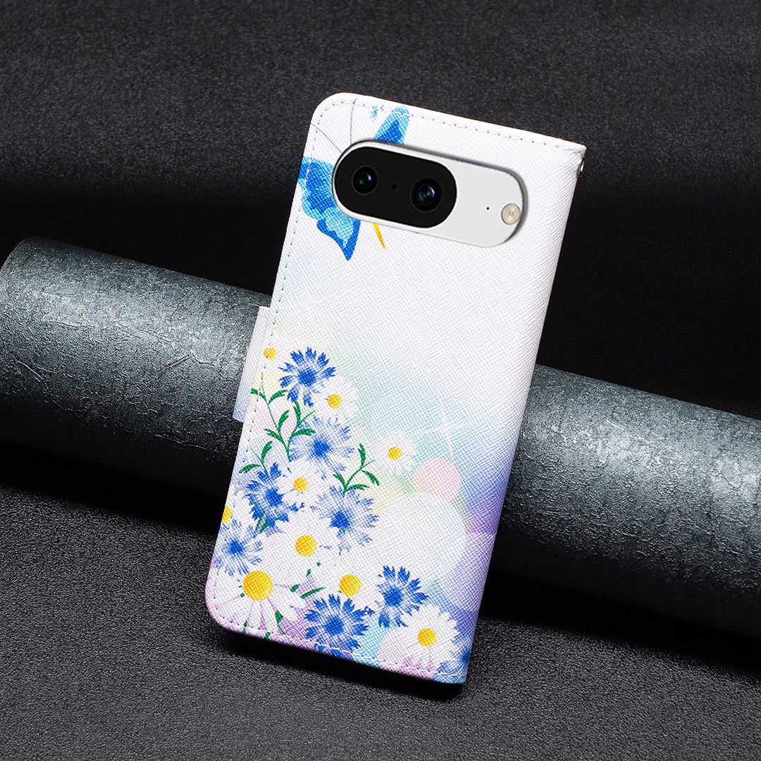 For Google Pixel 8 Pattern Printing Leather Wallet Phone Cover Flip Stand Protective Case