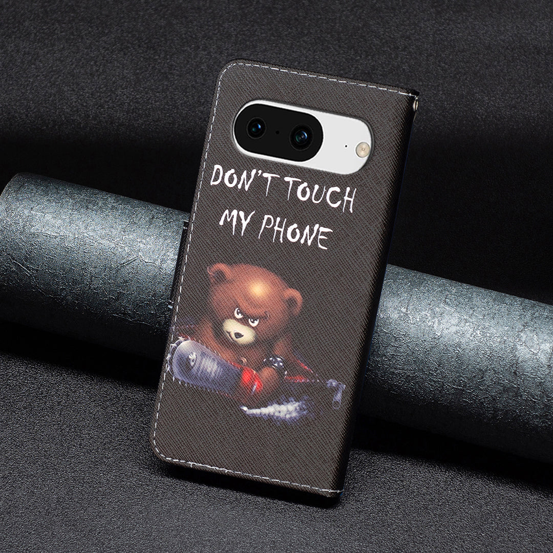 For Google Pixel 8 Pattern Printing Leather Wallet Phone Cover Flip Stand Protective Case