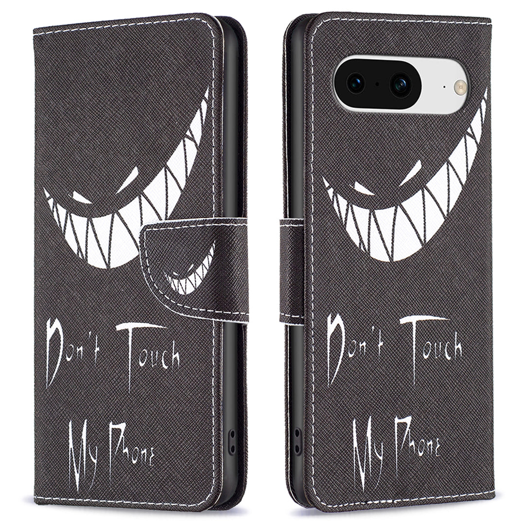 For Google Pixel 8 Pattern Printing Leather Wallet Phone Cover Flip Stand Protective Case