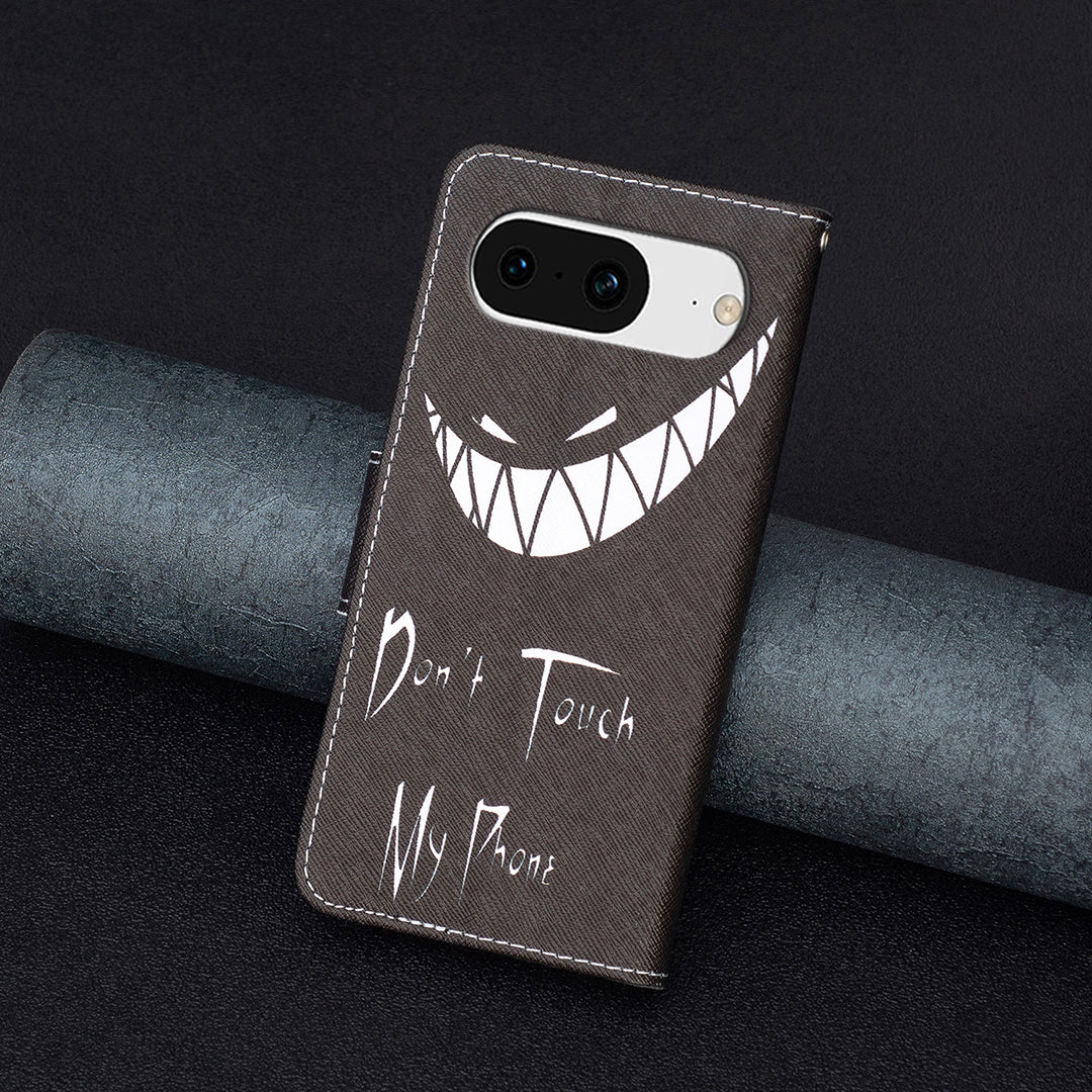 For Google Pixel 8 Pattern Printing Leather Wallet Phone Cover Flip Stand Protective Case