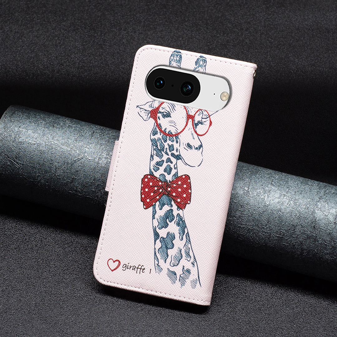 For Google Pixel 8 Pattern Printing Leather Wallet Phone Cover Flip Stand Protective Case