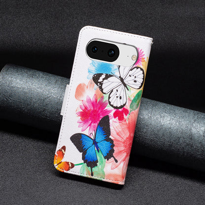 For Google Pixel 8 Pattern Printing Leather Wallet Phone Cover Flip Stand Protective Case