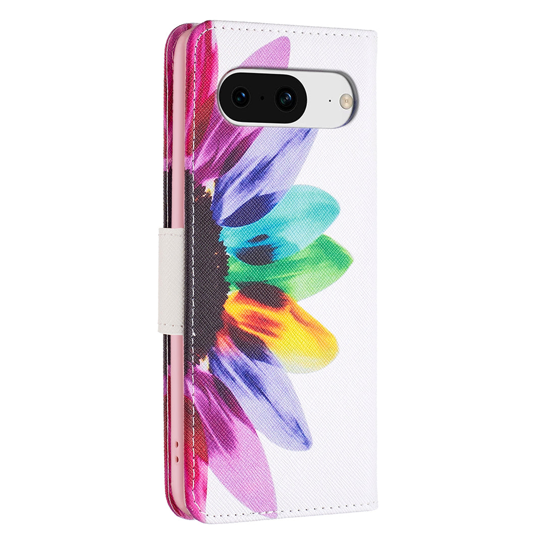 For Google Pixel 8 Pattern Printing Leather Wallet Phone Cover Flip Stand Protective Case