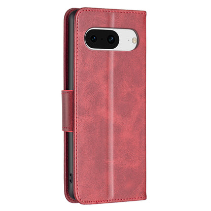 For Google Pixel 8 Textured Stand Phone Case Solid Color Wallet PU Leather + Inner TPU Phone Cover