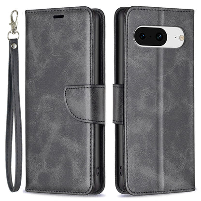 For Google Pixel 8 Textured Stand Phone Case Solid Color Wallet PU Leather + Inner TPU Phone Cover