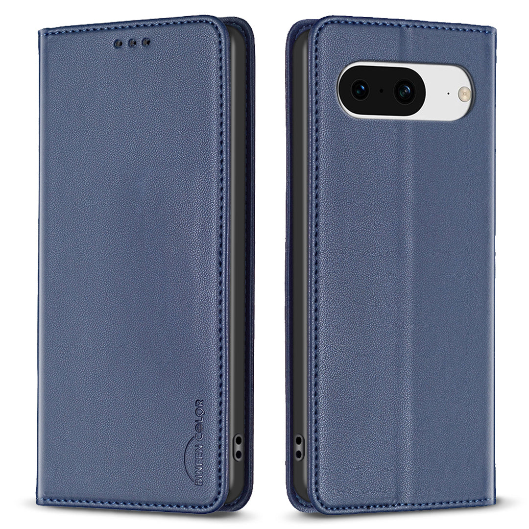 BINFEN COLOR BF18 Card Slot Phone Case for Google Pixel 8 Shockproof Case Leather Folio Flip Cover