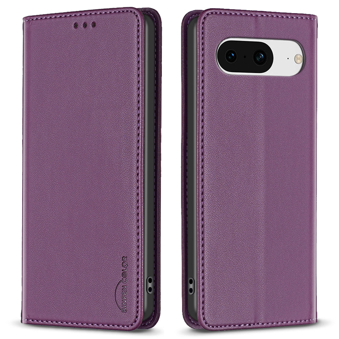 BINFEN COLOR BF18 Card Slot Phone Case for Google Pixel 8 Shockproof Case Leather Folio Flip Cover