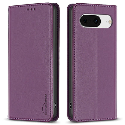 BINFEN COLOR BF18 Card Slot Phone Case for Google Pixel 8 Shockproof Case Leather Folio Flip Cover