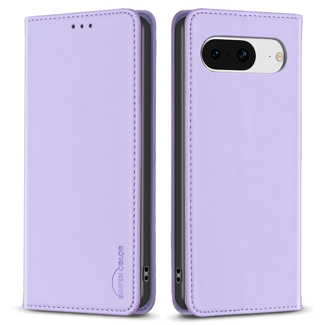 BINFEN COLOR BF18 Card Slot Phone Case for Google Pixel 8 Shockproof Case Leather Folio Flip Cover