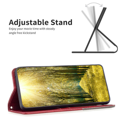 For Google Pixel 8 Stand Card Holder Imprinted Line Phone Case Drop Protection Leather Phone Cover
