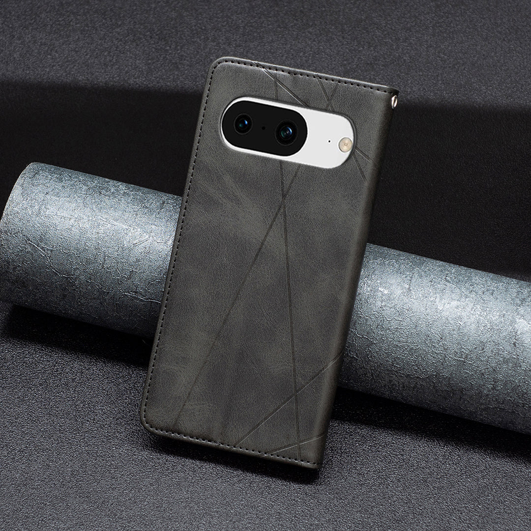 For Google Pixel 8 Stand Card Holder Imprinted Line Phone Case Drop Protection Leather Phone Cover