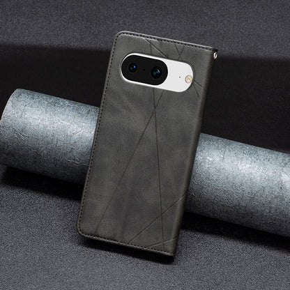 For Google Pixel 8 Stand Card Holder Imprinted Line Phone Case Drop Protection Leather Phone Cover