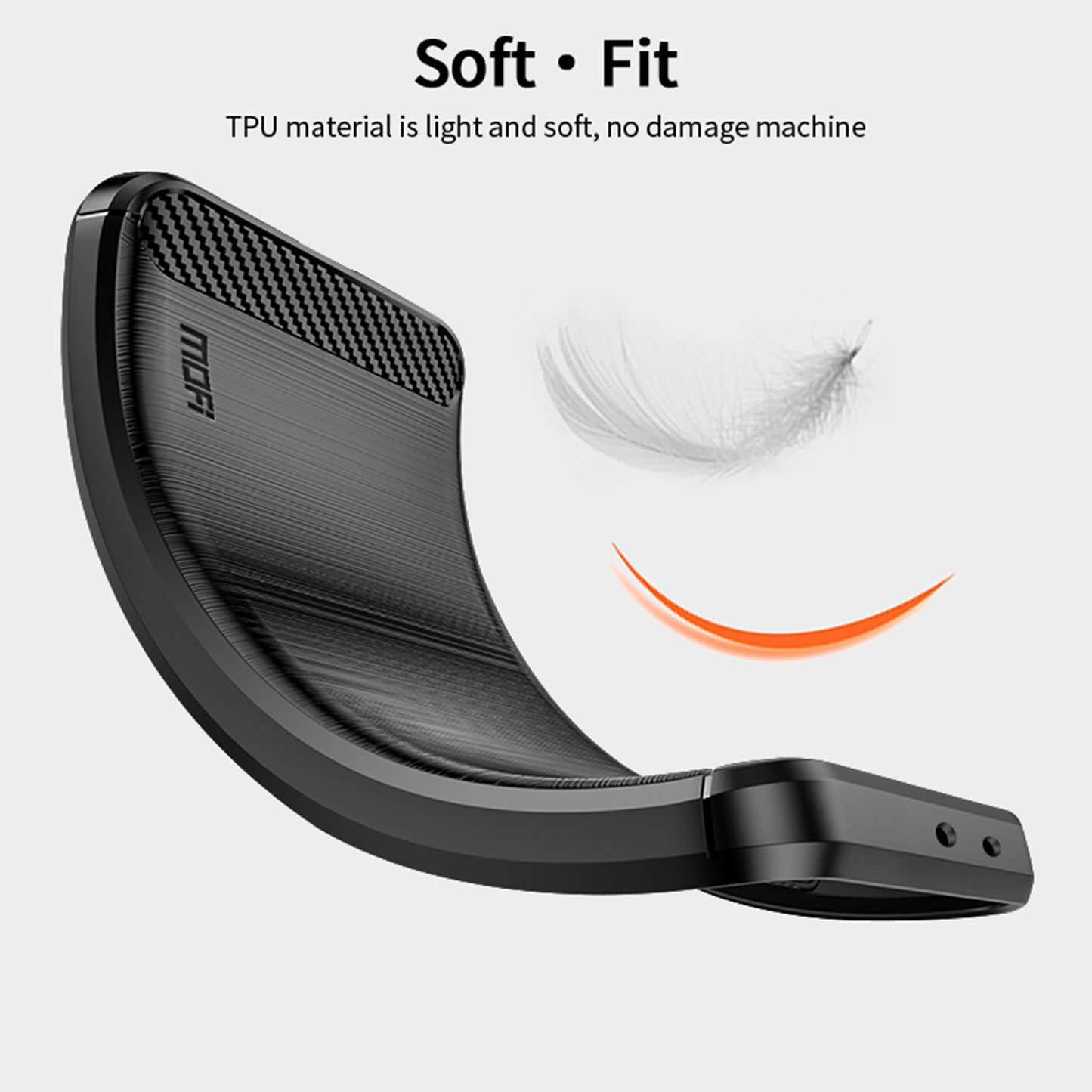 MOFI JK TPU Series-1 Soft TPU Phone Case for Oppo A1 5G Carbon Fiber Brushed Anti-Drop Phone Cover