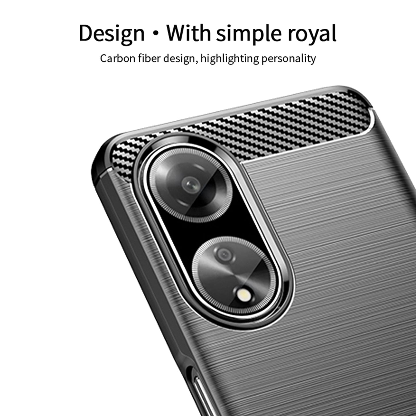 MOFI JK TPU Series-1 Soft TPU Phone Case for Oppo A1 5G Carbon Fiber Brushed Anti-Drop Phone Cover