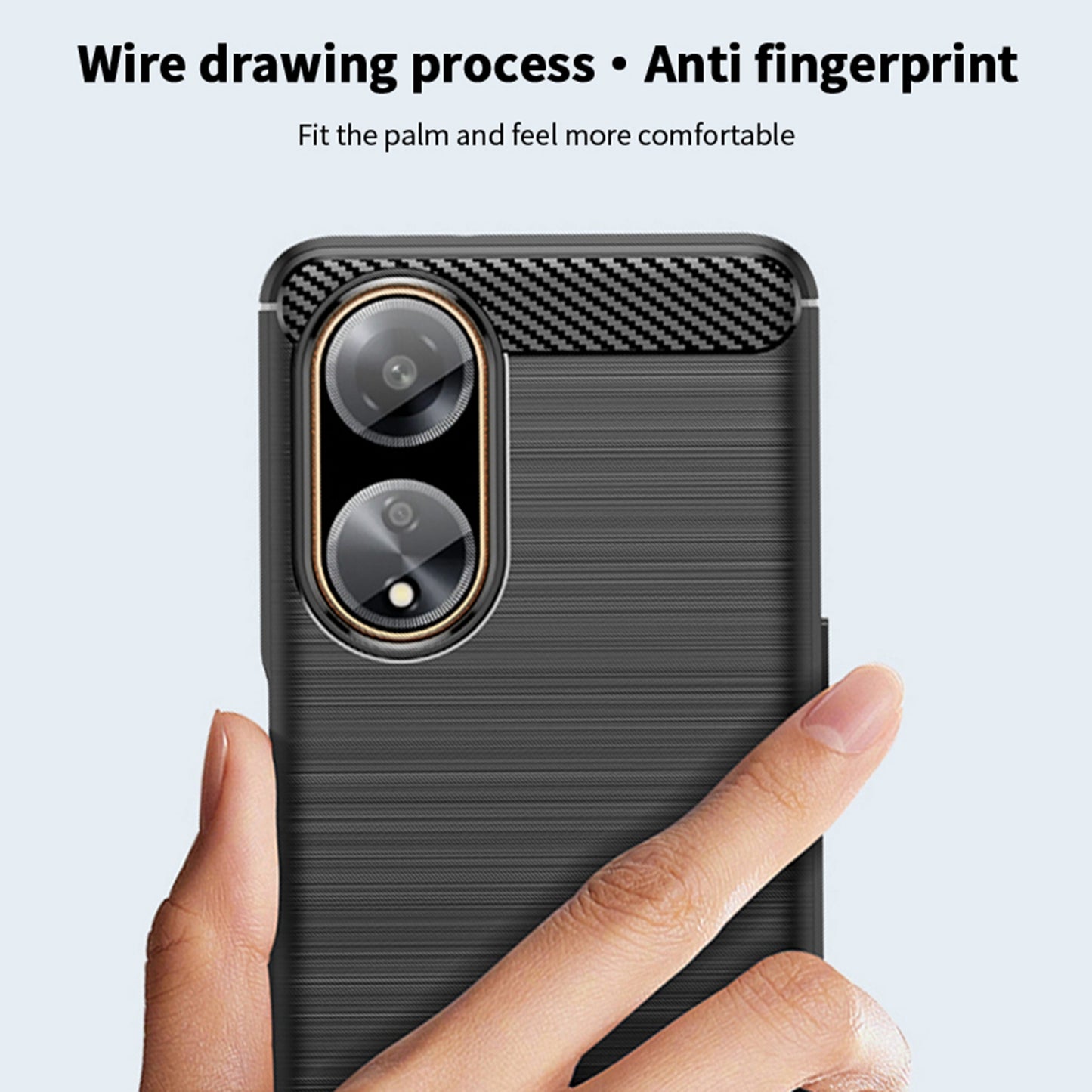 MOFI JK TPU Series-1 Soft TPU Phone Case for Oppo A1 5G Carbon Fiber Brushed Anti-Drop Phone Cover