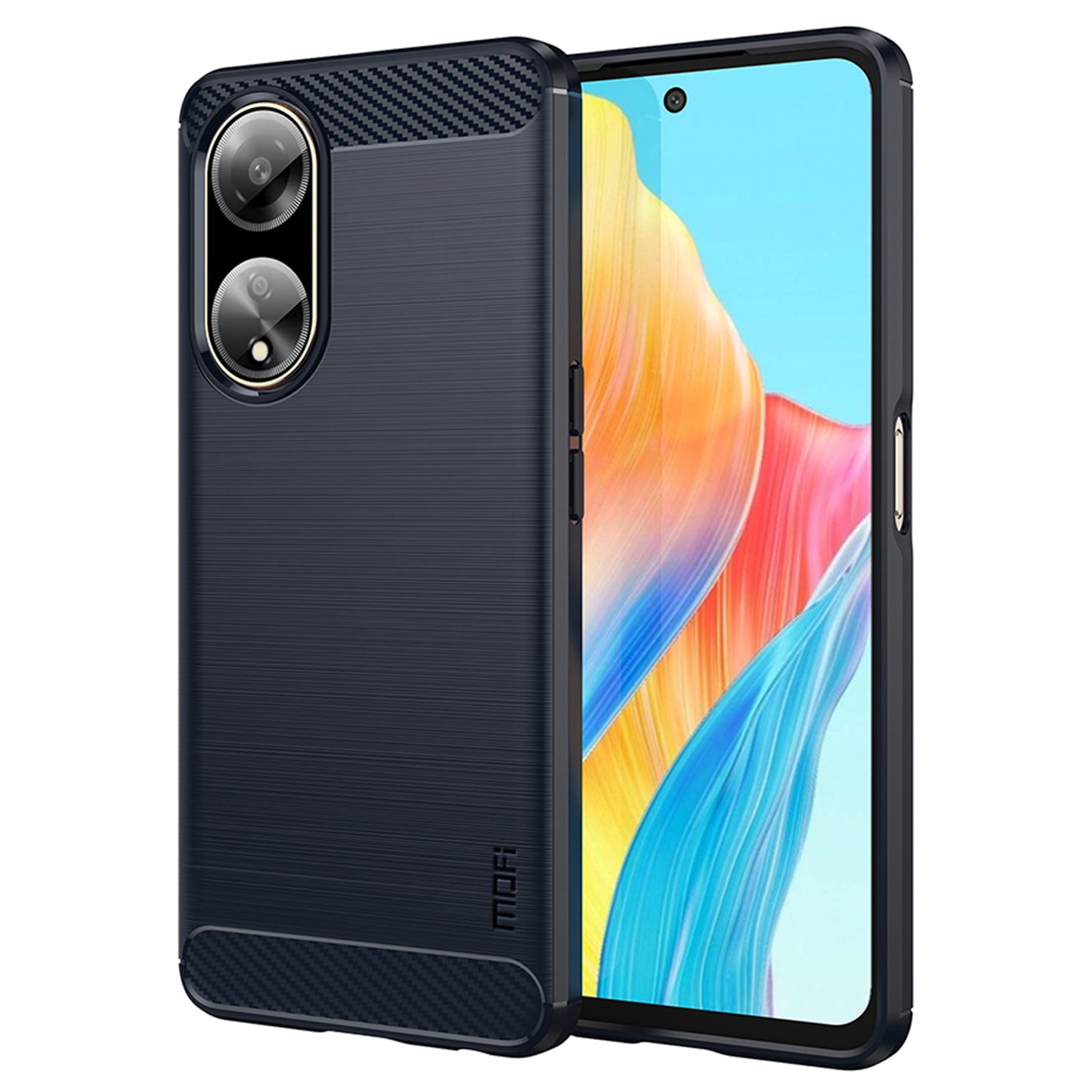 MOFI JK TPU Series-1 Soft TPU Phone Case for Oppo A1 5G Carbon Fiber Brushed Anti-Drop Phone Cover