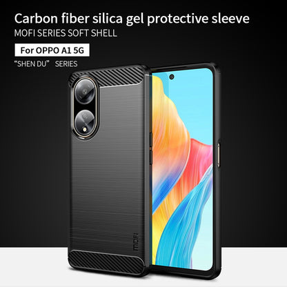 MOFI JK TPU Series-1 Soft TPU Phone Case for Oppo A1 5G Carbon Fiber Brushed Anti-Drop Phone Cover