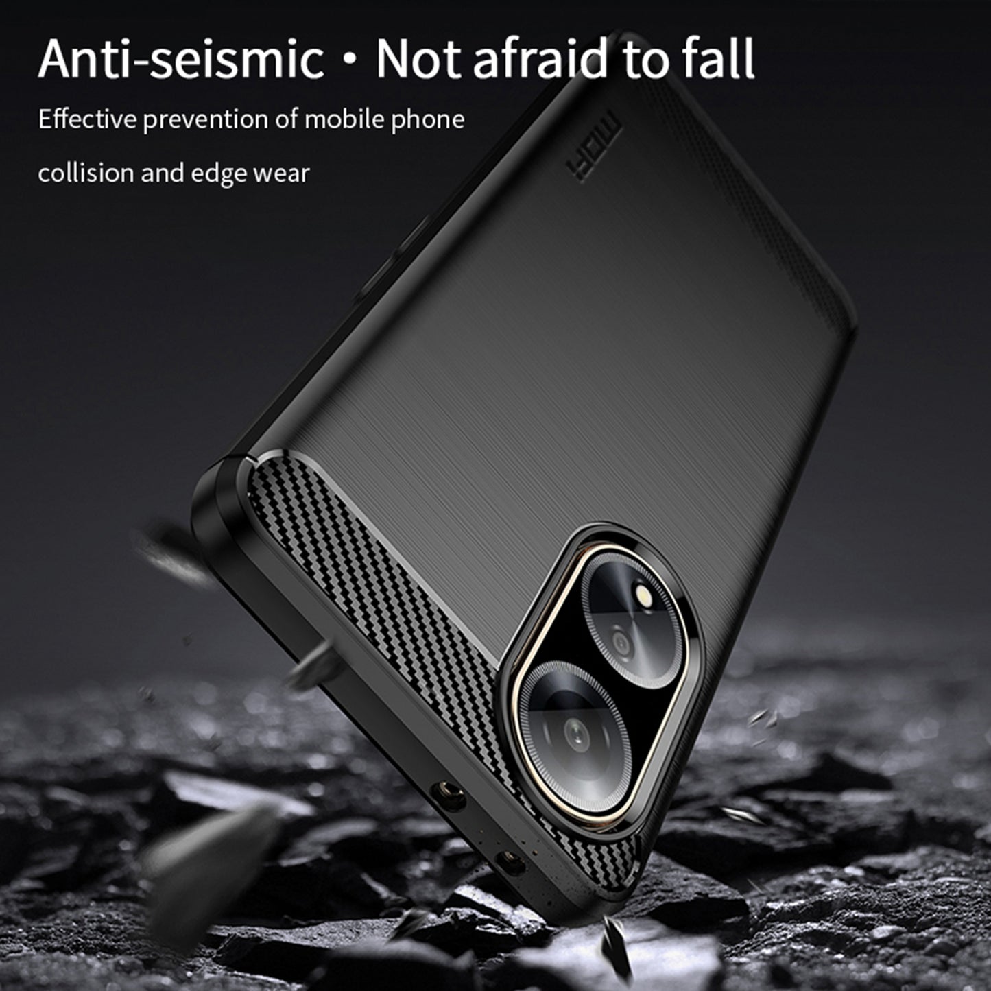 MOFI JK TPU Series-1 Soft TPU Phone Case for Oppo A1 5G Carbon Fiber Brushed Anti-Drop Phone Cover