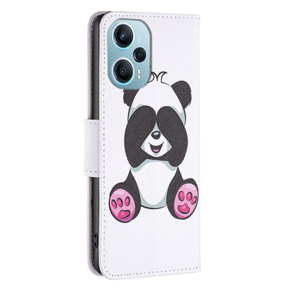 For Xiaomi Poco F5 5G / Redmi Note 12 Turbo Pattern Printing Leather Phone Case Wallet Stand Cover
