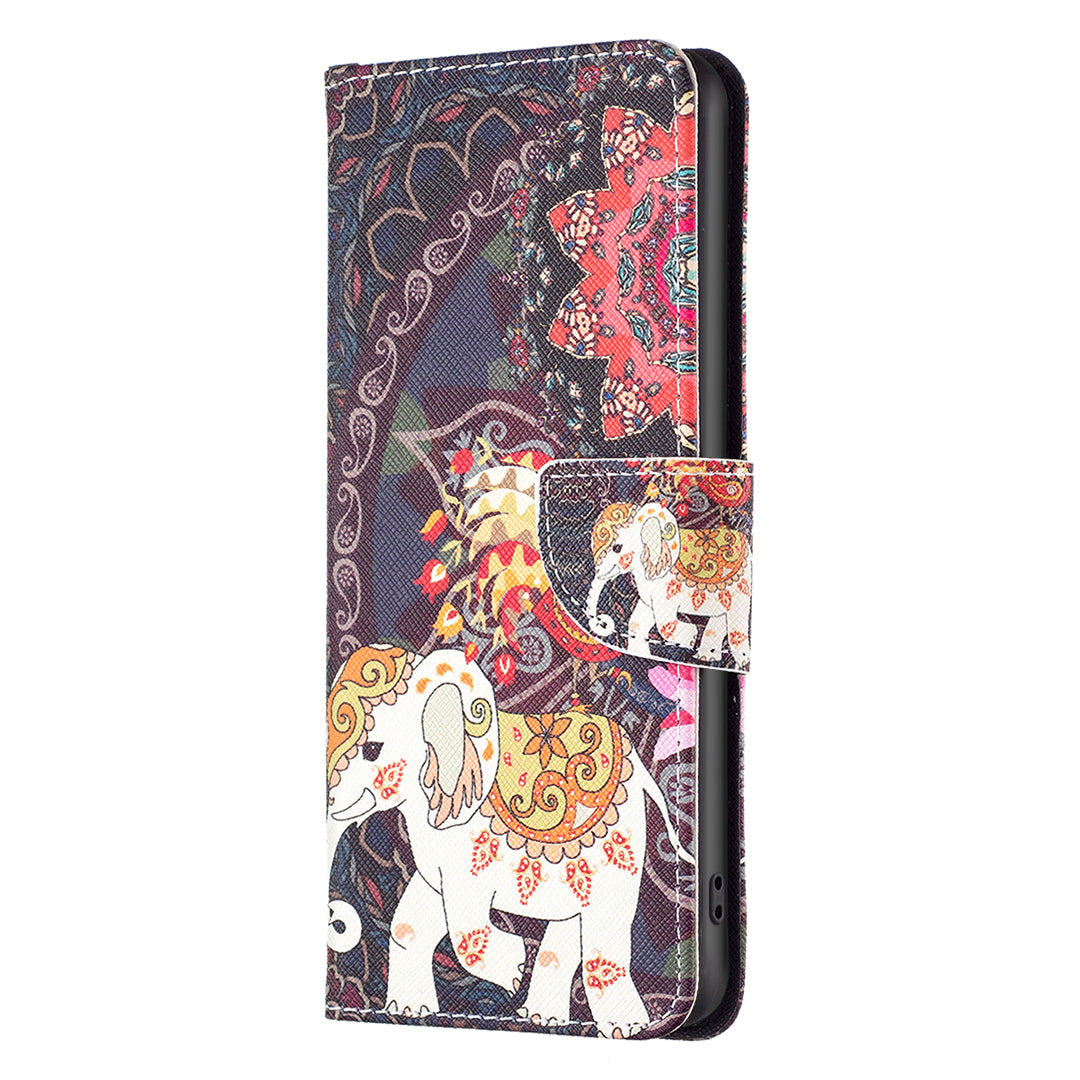 For Xiaomi Poco F5 5G / Redmi Note 12 Turbo Pattern Printing Leather Phone Case Wallet Stand Cover
