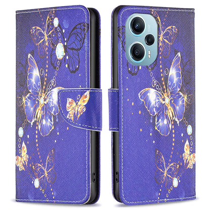 For Xiaomi Poco F5 5G / Redmi Note 12 Turbo Pattern Printing Leather Phone Case Wallet Stand Cover