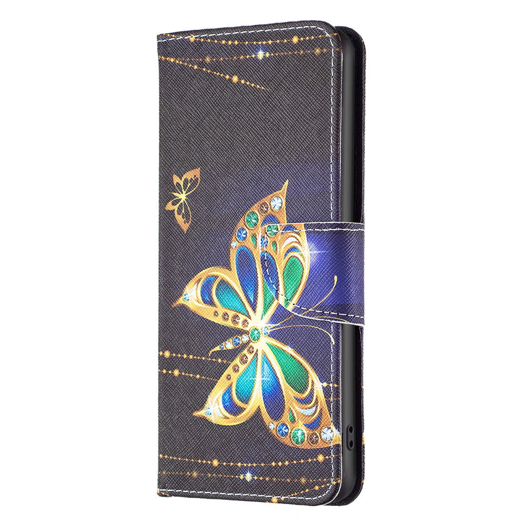 For Xiaomi Poco F5 5G / Redmi Note 12 Turbo Pattern Printing Leather Phone Case Wallet Stand Cover