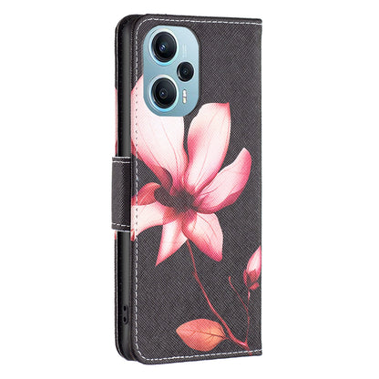 For Xiaomi Poco F5 5G / Redmi Note 12 Turbo Pattern Printing Leather Phone Case Wallet Stand Cover