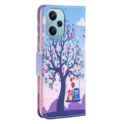 For Xiaomi Poco F5 5G / Redmi Note 12 Turbo Pattern Printing Leather Phone Case Wallet Stand Cover