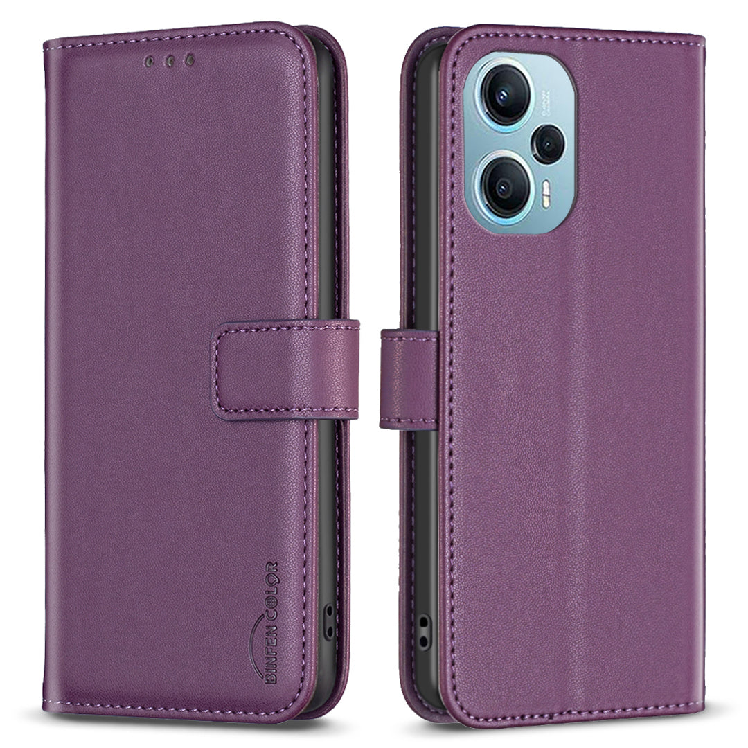 BINFEN COLOR BF17 For Xiaomi Poco F5 5G / Redmi Note 12 Turbo Phone Stand Case PU Leather Cover Wallet