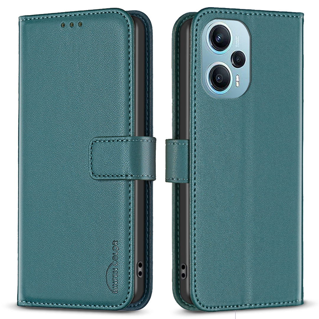 BINFEN COLOR BF17 For Xiaomi Poco F5 5G / Redmi Note 12 Turbo Phone Stand Case PU Leather Cover Wallet