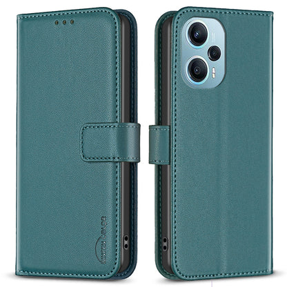 BINFEN COLOR BF17 For Xiaomi Poco F5 5G / Redmi Note 12 Turbo Phone Stand Case PU Leather Cover Wallet