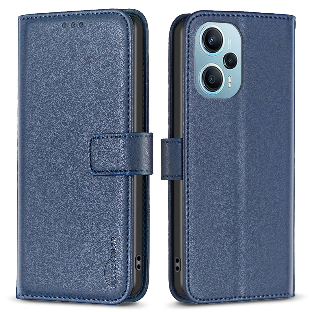 BINFEN COLOR BF17 For Xiaomi Poco F5 5G / Redmi Note 12 Turbo Phone Stand Case PU Leather Cover Wallet