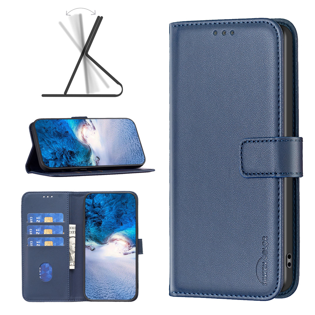 BINFEN COLOR BF17 For Xiaomi Poco F5 5G / Redmi Note 12 Turbo Phone Stand Case PU Leather Cover Wallet
