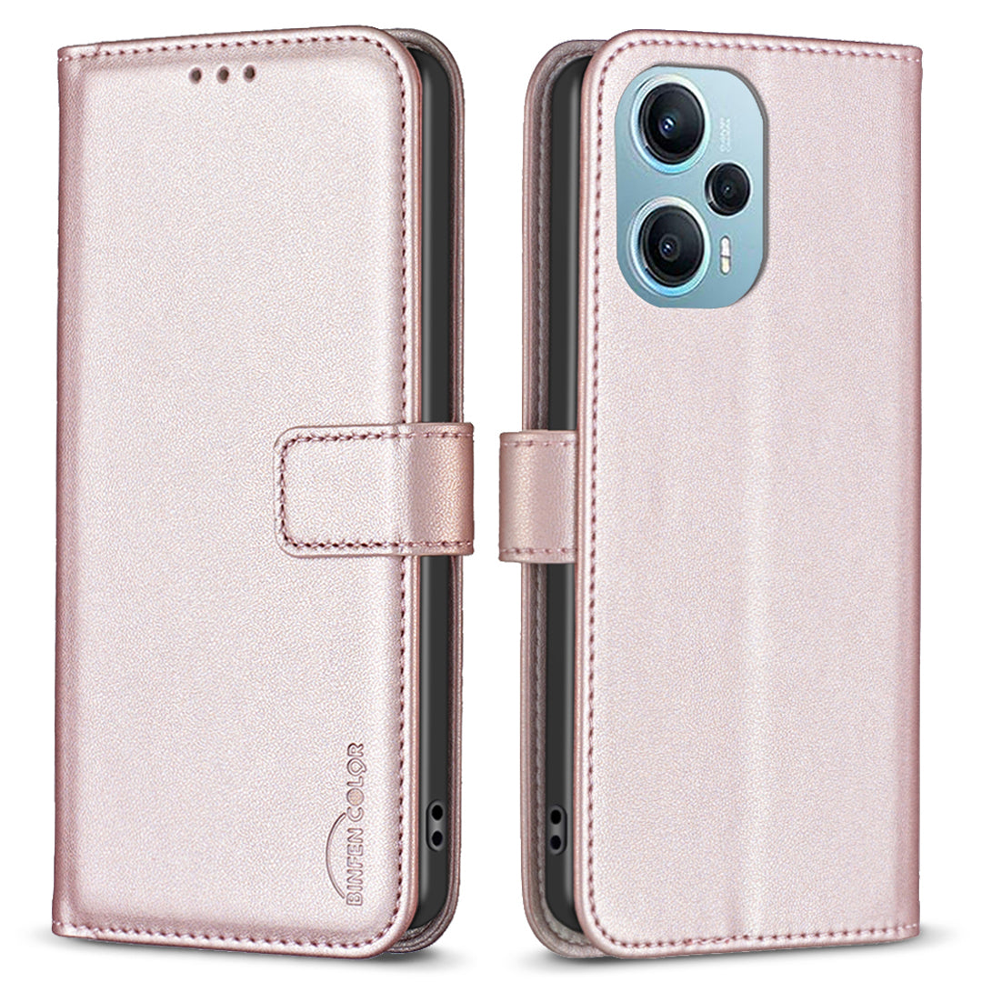 BINFEN COLOR BF17 For Xiaomi Poco F5 5G / Redmi Note 12 Turbo Phone Stand Case PU Leather Cover Wallet