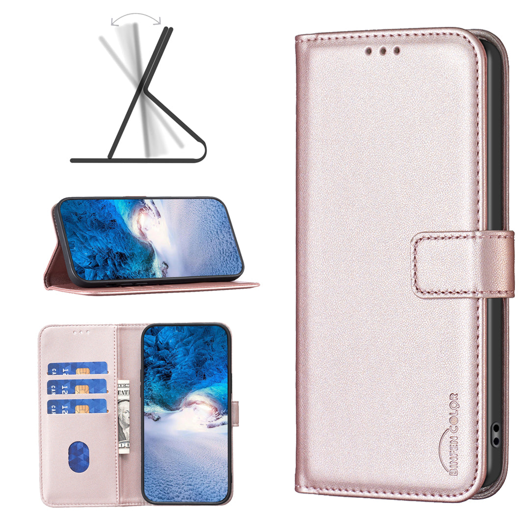 BINFEN COLOR BF17 For Xiaomi Poco F5 5G / Redmi Note 12 Turbo Phone Stand Case PU Leather Cover Wallet