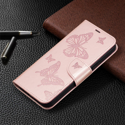For Xiaomi Poco F5 5G / Redmi Note 12 Turbo Wallet Phone Case Butterfly Imprinted Leather Flip Cover with Strap