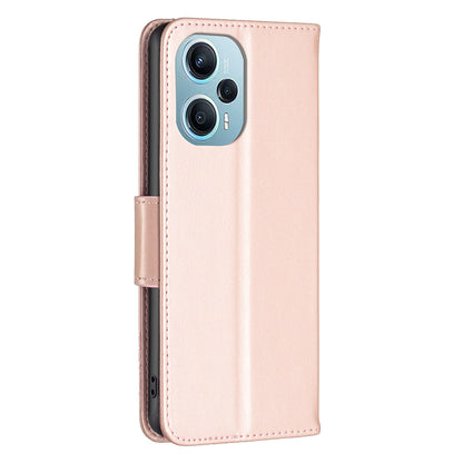For Xiaomi Poco F5 5G / Redmi Note 12 Turbo Wallet Phone Case Butterfly Imprinted Leather Flip Cover with Strap