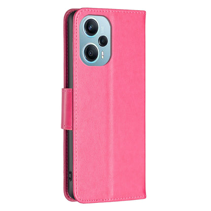 For Xiaomi Poco F5 5G / Redmi Note 12 Turbo Wallet Phone Case Butterfly Imprinted Leather Flip Cover with Strap